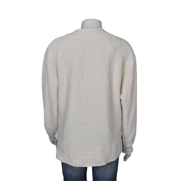 NWT Zara Boucle Sweater Cream Long Sleeve V-Neck Relaxed Fit Size Medium - Picture 6 of 12